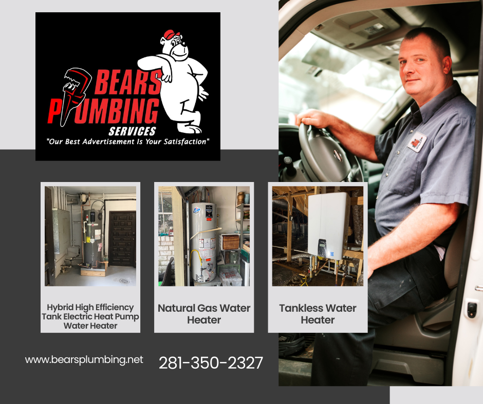 Bear's Plumbing the water heater specialist in Spring, TX.  Tankless and tank type water heater repair and replacement.